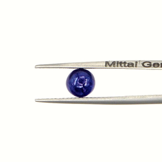 Natural Bangkok Blue Sapphire Calibrated Cabochon Rounds | 5mm & 6mm