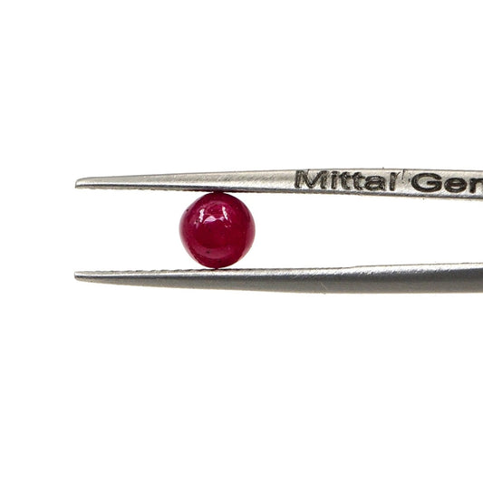 Natural Bangkok Ruby Calibrated Cabochon Rounds | 5mm & 6mm