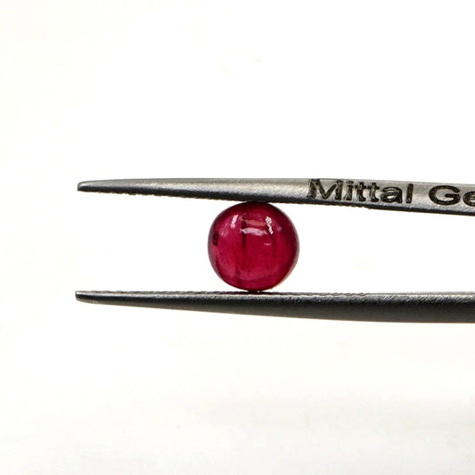 Natural Bangkok Ruby Calibrated Cabochon Rounds | 5mm & 6mm