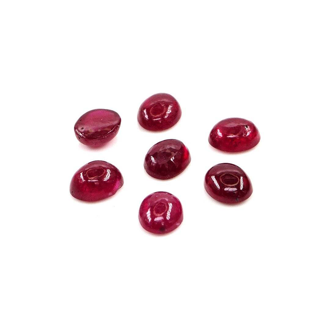 Natural Bangkok Ruby Calibrated Cabochon Ovals | 3x4mm & 4x5mm