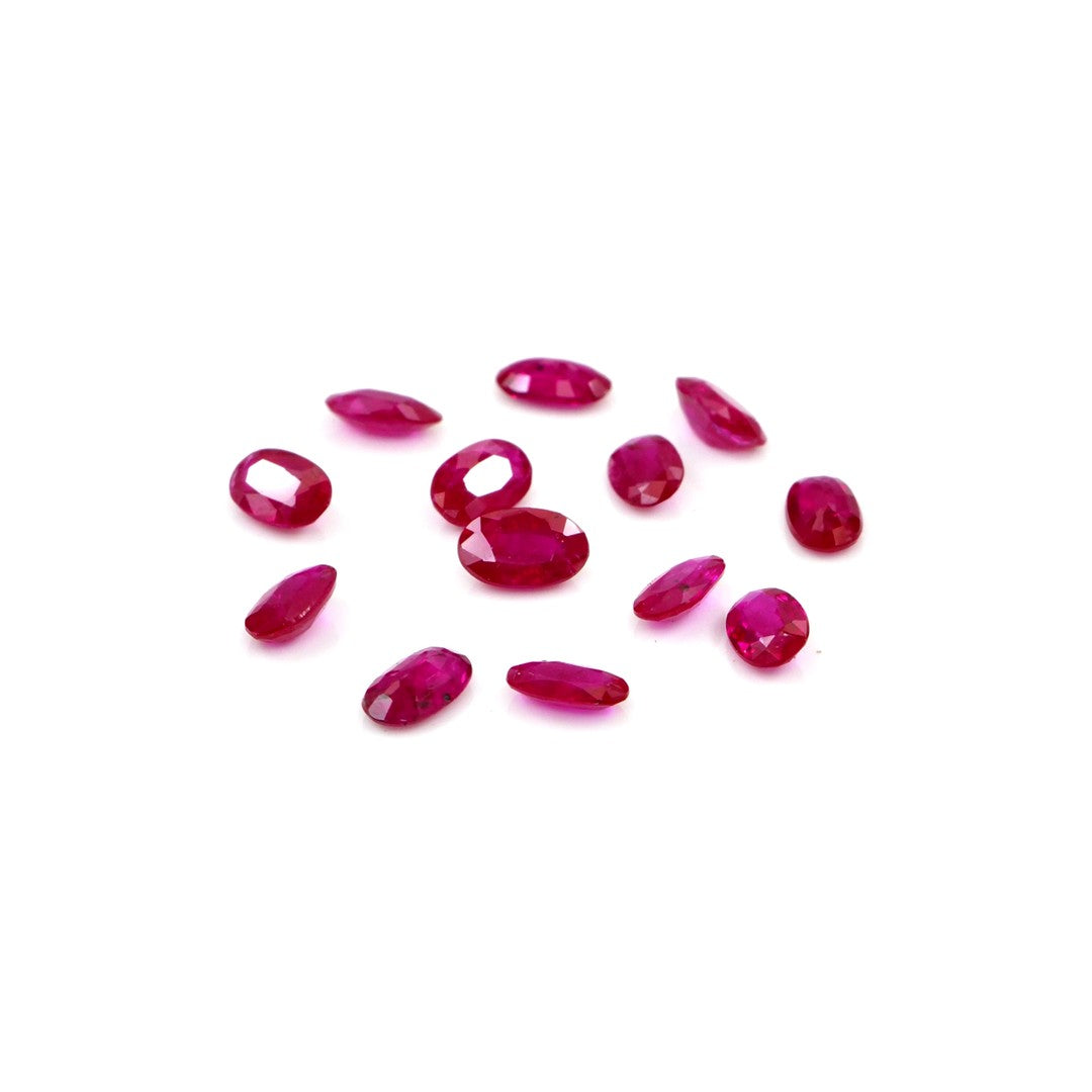 Natural Untreated Mozambique Ruby Calibrated Ovals | 3x5mm & 4x6mm