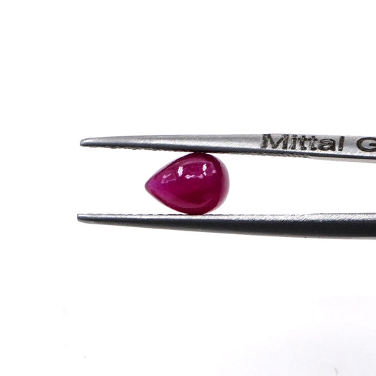 Natural Bangkok Ruby Calibrated Cabochon Pears | 5x7mm & 6x8mm
