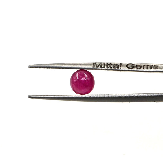 Natural Bangkok Ruby Calibrated Cabochon Rounds | 5mm & 6mm