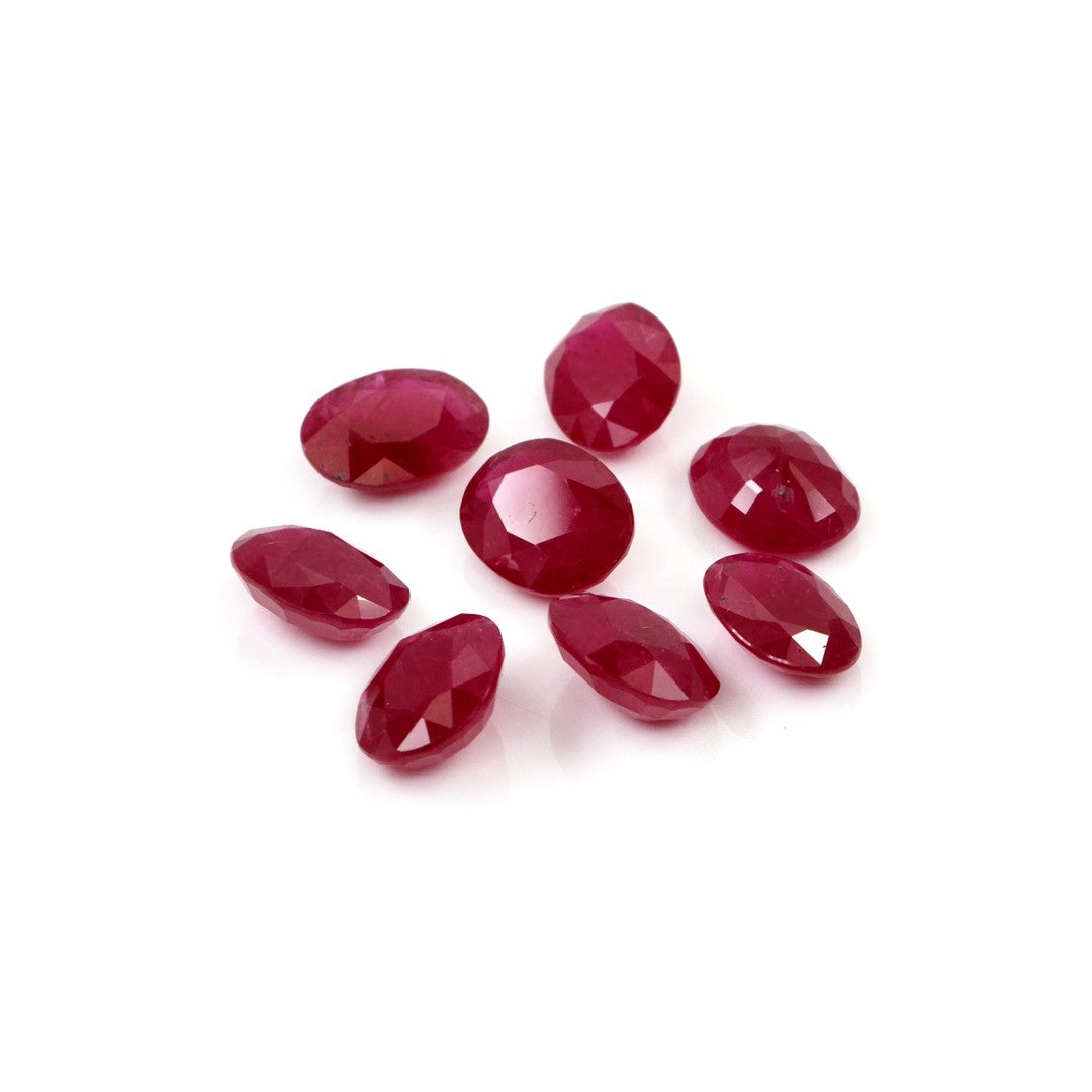 Natural Untreated Mozambique Ruby Calibrated Ovals | 5x7mm & 6x8mm