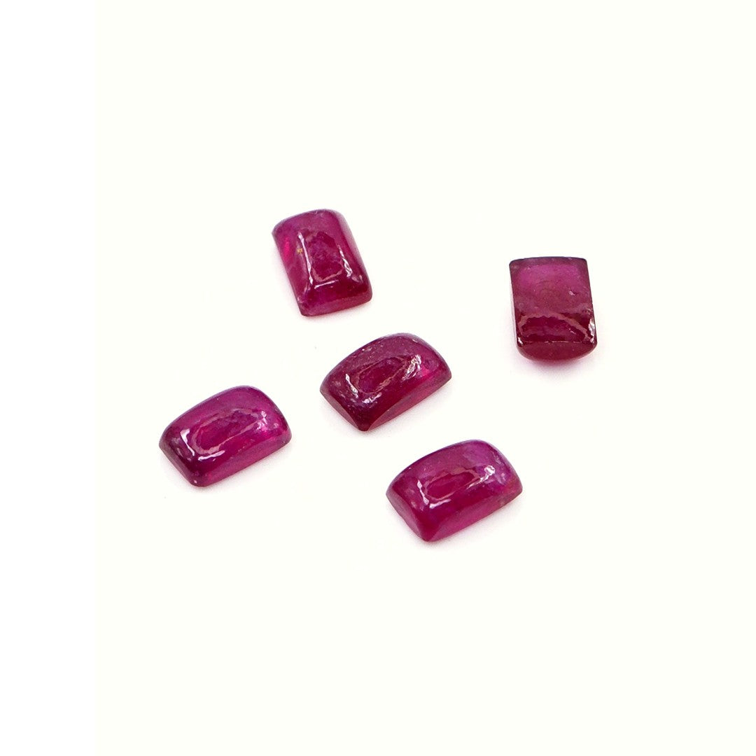 Natural Bangkok Ruby Calibrated Cabochon Long Cushions | 3x5mm & 4x6mm