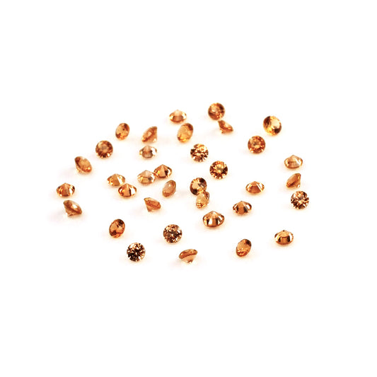Natural Untreated Orange Sapphire Calibrated Rounds | 1.5mm & 1.75mm