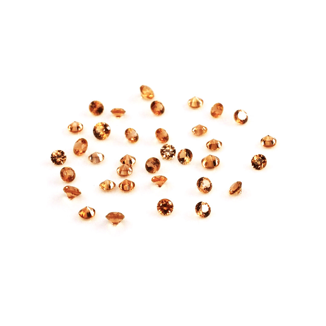 Natural Untreated Orange Sapphire Calibrated Rounds | 1.5mm & 1.75mm