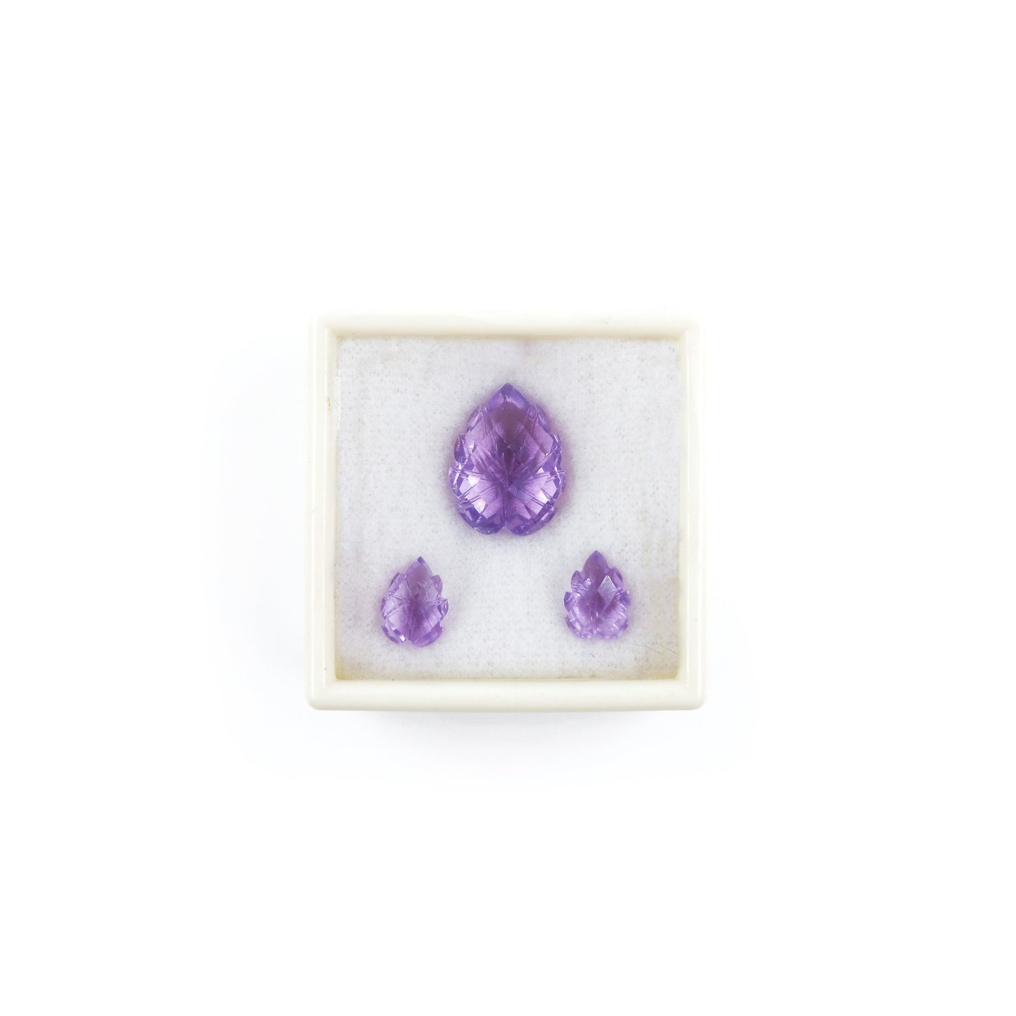 Natural Amethyst Gemstone Calibrated Fancy Carvings, 10mm