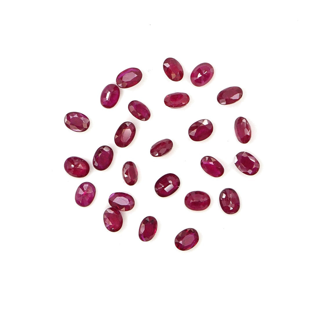 Natural Untreated Burma Ruby Calibrated Ovals | 3x4mm & 4x5mm