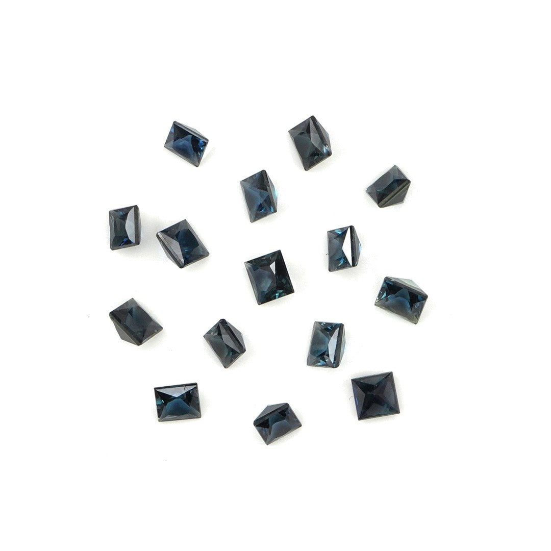Natural Untreated Blue Sapphire Calibrated Squares | 3mm & 3.5mm