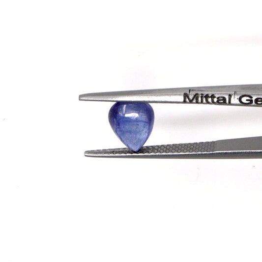 Natural Bangkok Blue Sapphire Calibrated Cabochon Pears | 7x9mm & 8x10mm