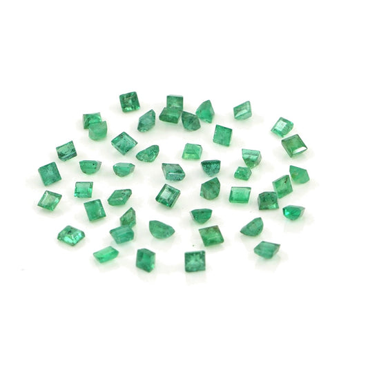 Natural Zambian Emerald Calibrated Squares | 2mm & 2.5mm