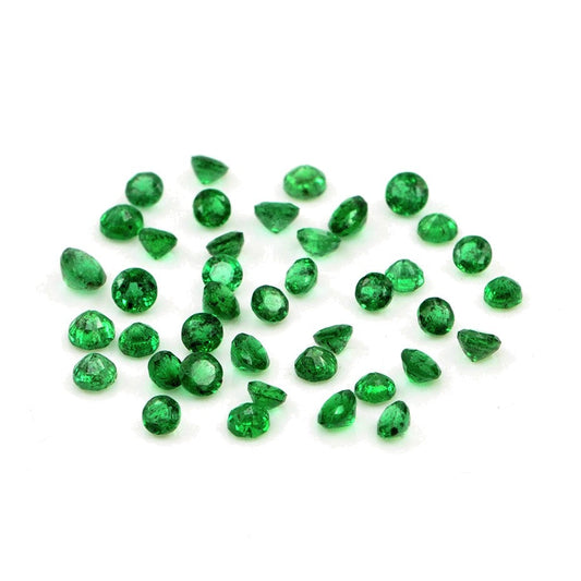 Natural Zambian Emerald Calibrated Rounds | 3mm & 3.5mm