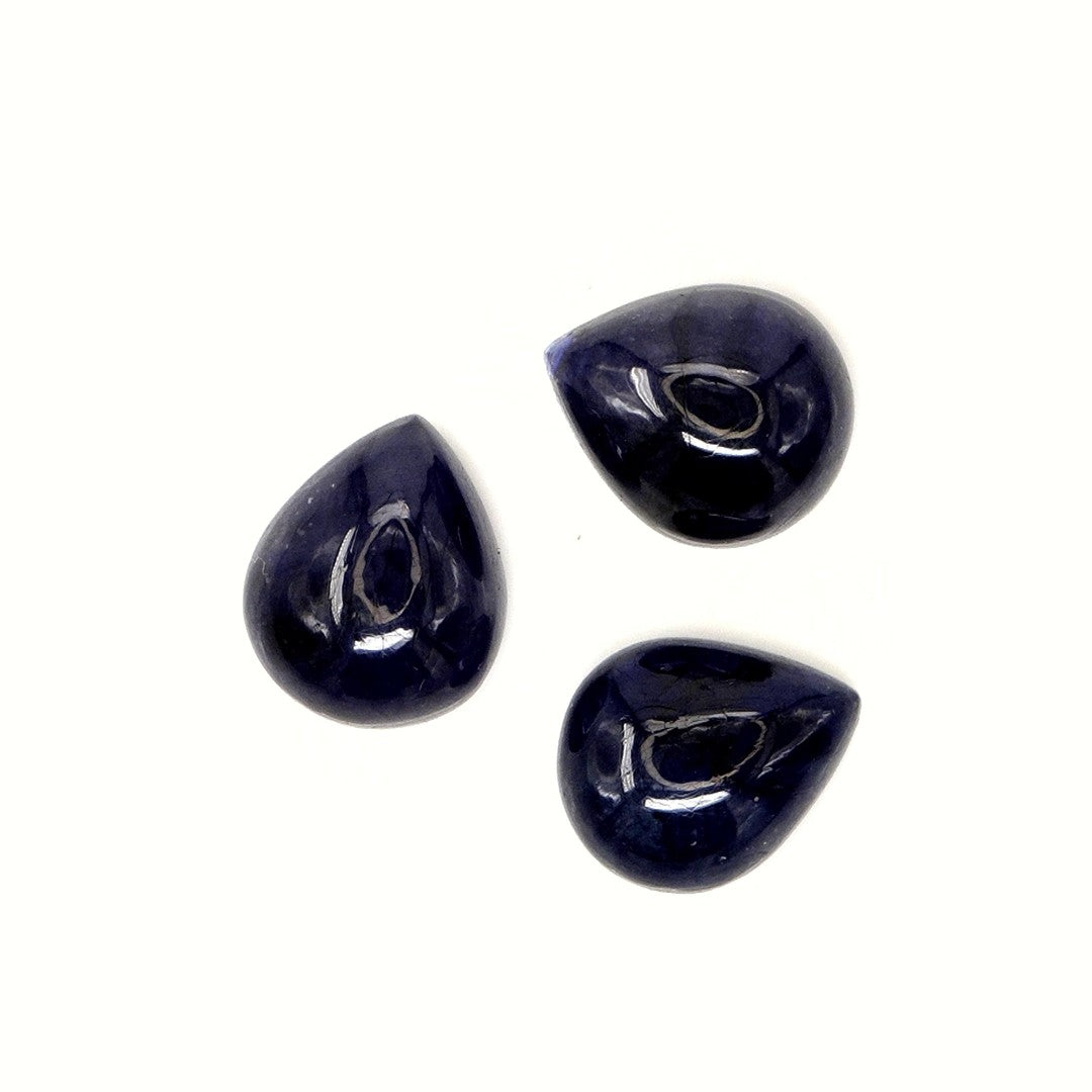 Natural Bangkok Blue Sapphire Calibrated Cabochon Pears | 11x13mm & 12x14mm