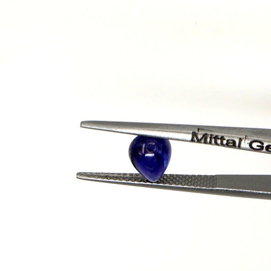 Natural Bangkok Blue Sapphire Calibrated Cabochon Pears | 5x7mm & 6x8mm