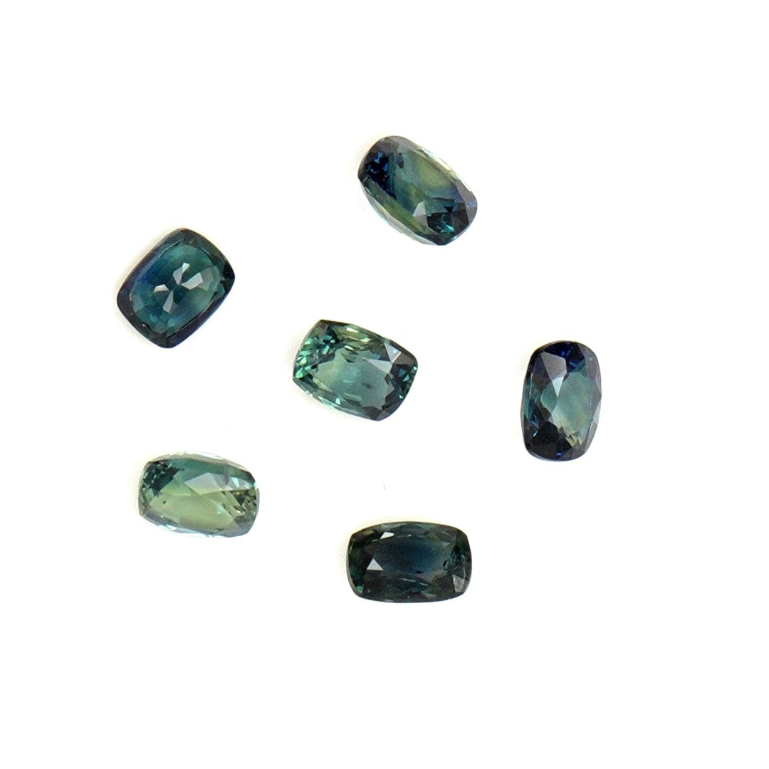 Natural Untreated Australian Teal Sapphire Calibrated Long Cushion | 3x4mm & 4x5mm
