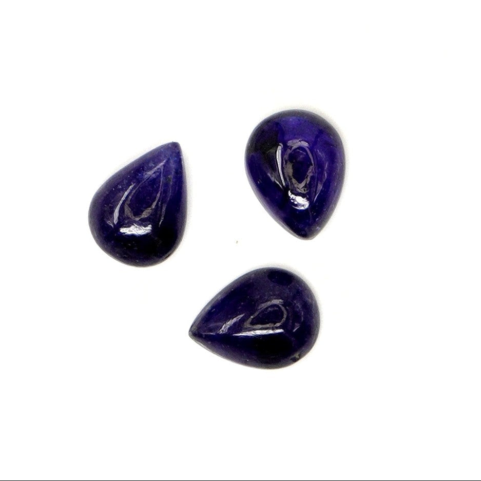 Natural Bangkok Blue Sapphire Calibrated Cabochon Pears | 7x9mm & 8x10mm