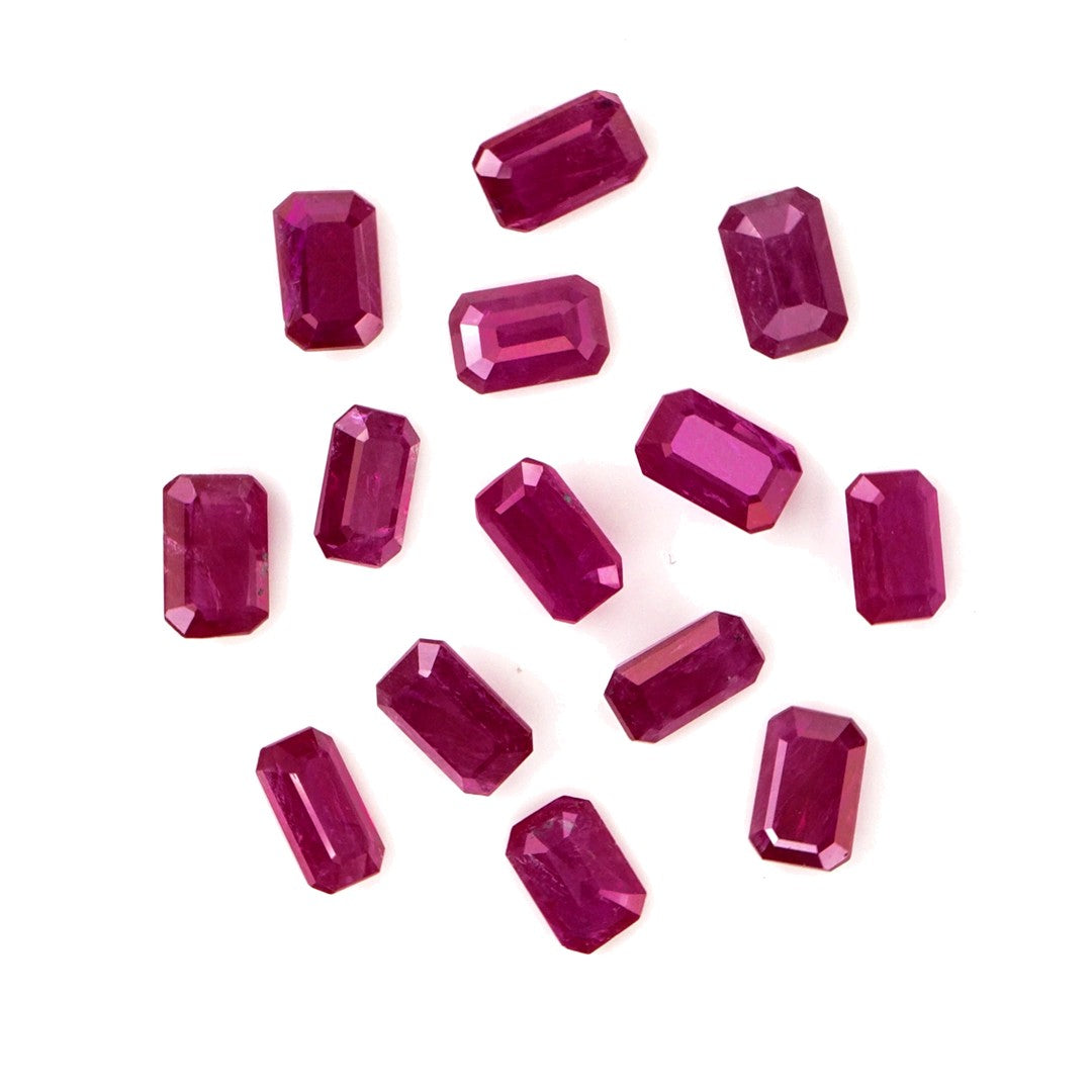 Natural Untreated Mozambique Ruby Calibrated Octagons | 3x5mm & 4x6mm