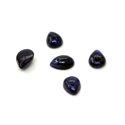 Natural Bangkok Blue Sapphire Calibrated Cabochon Pears | 5x7mm & 6x8mm