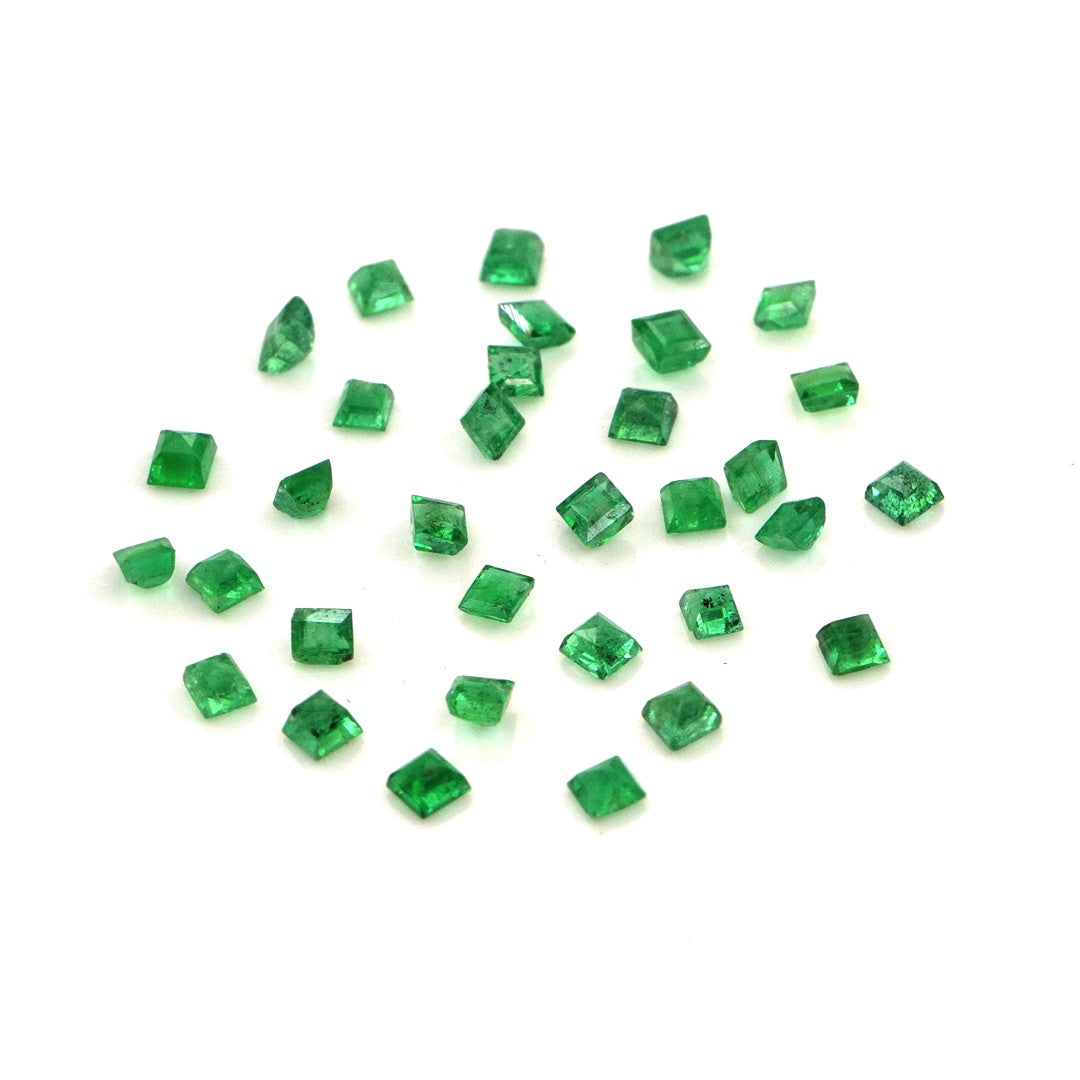 Natural Zambian Emerald Calibrated Squares | 2mm & 2.5mm