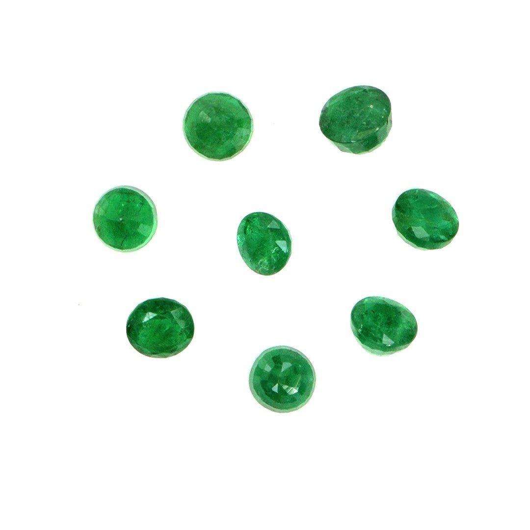 Natural Zambian Emerald Calibrated Rounds | 3mm & 3.5mm