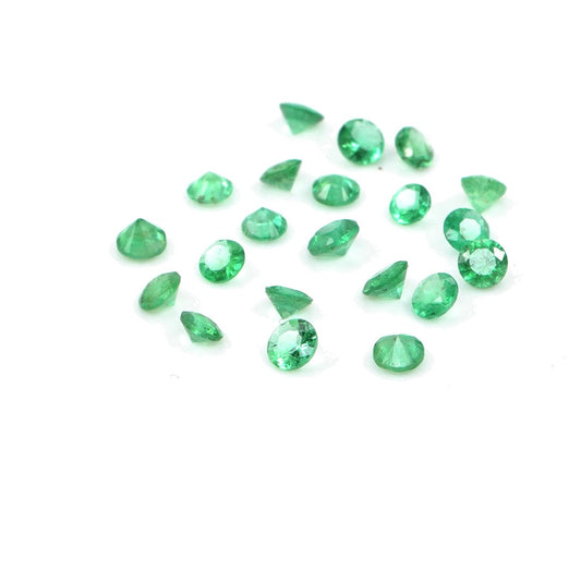 Natural Zambian Emerald Calibrated Rounds | 2mm & 2.5mm