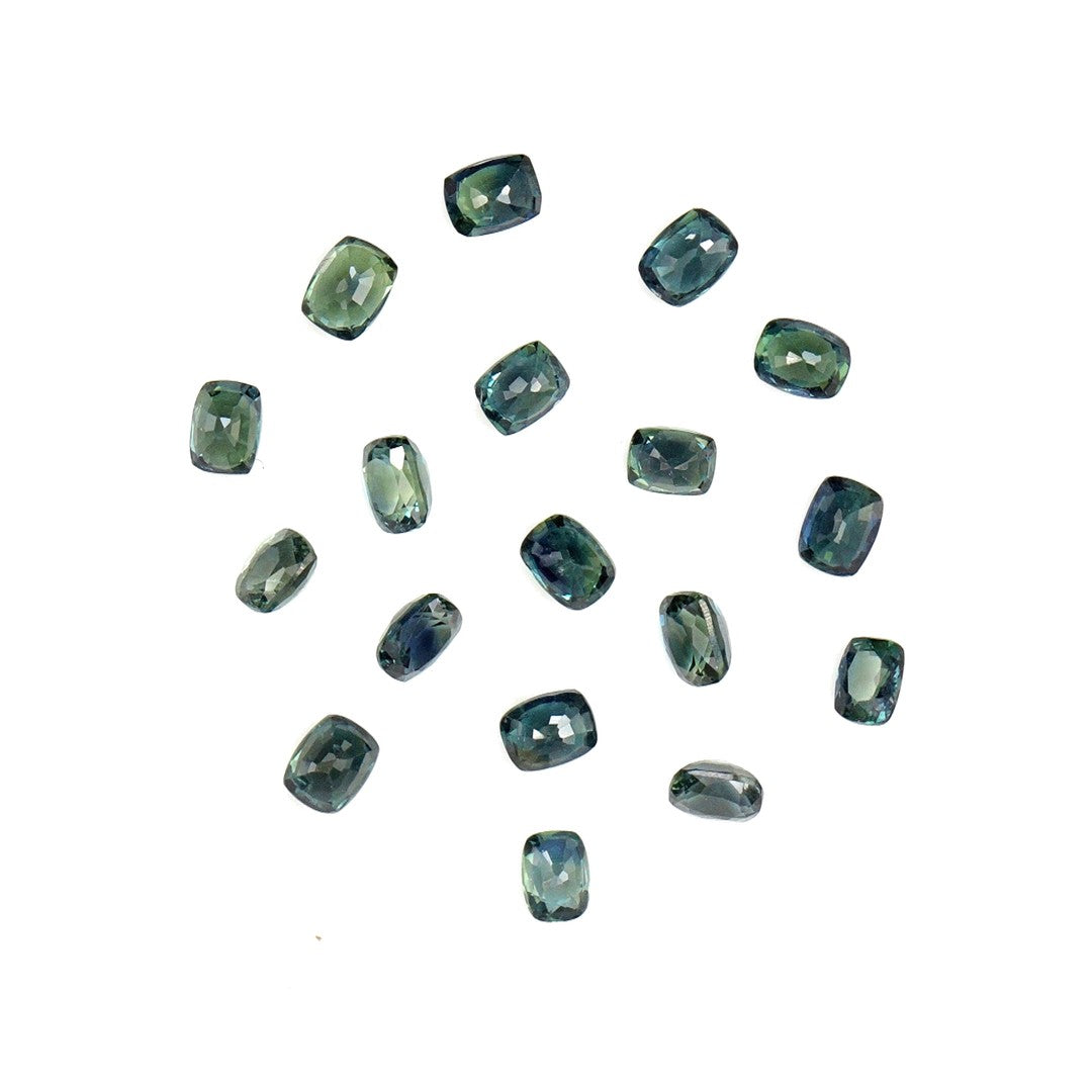 Natural Untreated Australian Teal Sapphire Calibrated Long Cushion | 3x4mm & 4x5mm