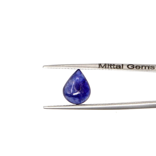 Natural Bangkok Blue Sapphire Calibrated Cabochon Pears | 7x9mm & 8x10mm