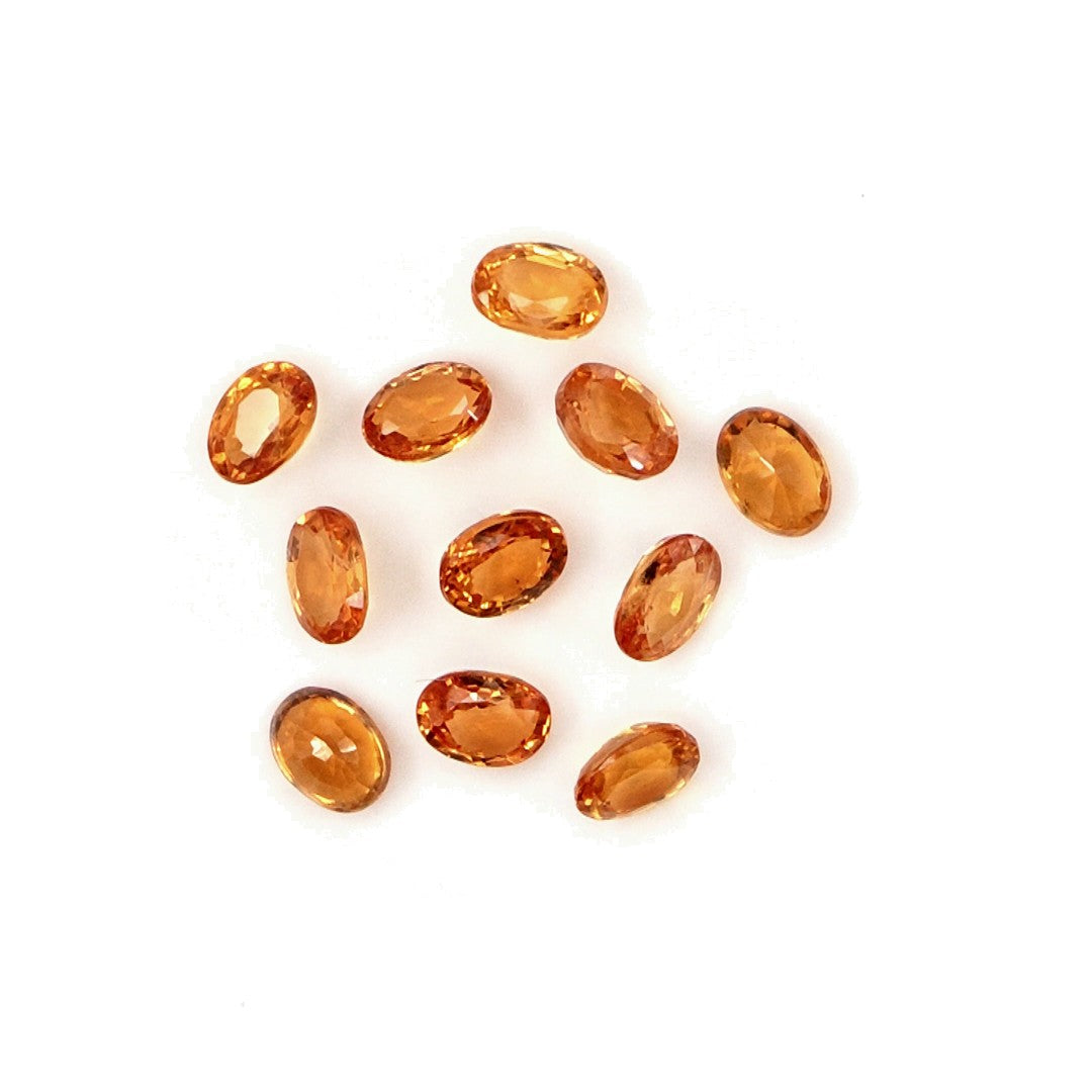 Natural Untreated Orange Sapphire Calibrated Ovals | 3x4mm & 4x5mm