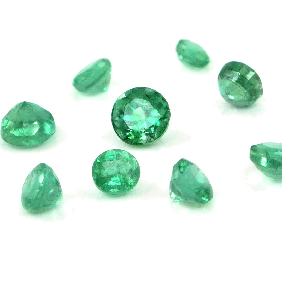 Natural Zambian Emerald Calibrated Rounds | 4mm & 4.5mm