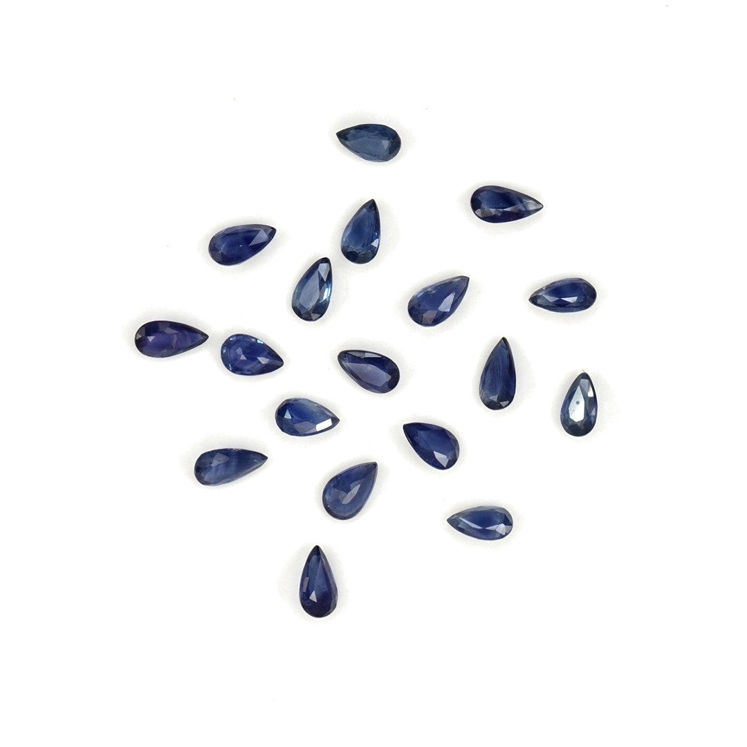 Natural Untreated Blue Sapphire Calibrated Pears | 3x5mm & 4x6mm