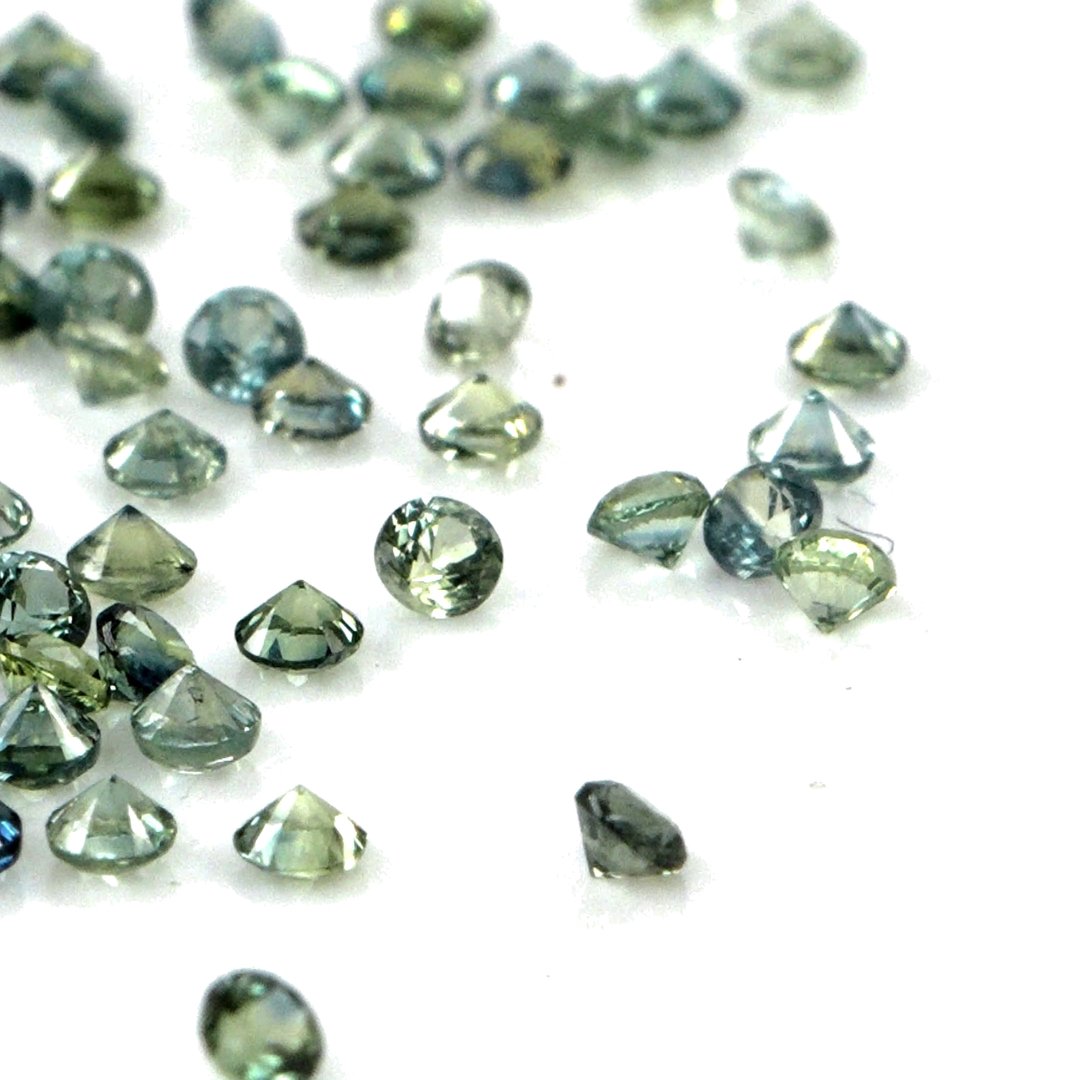 Natural Untreated Teal Sapphire Calibrated Rounds | 1mm & 1.5mm