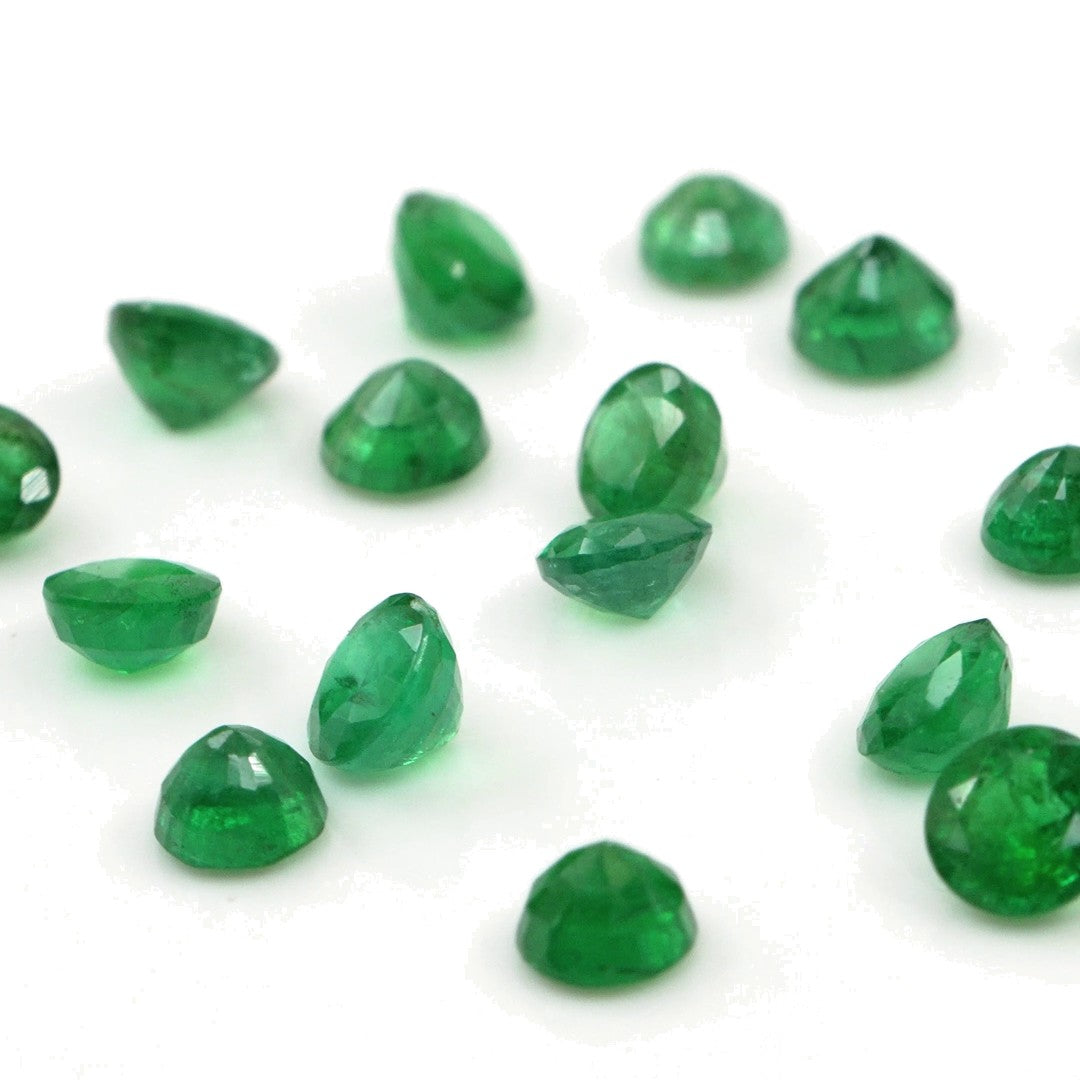 Natural Zambian Emerald Calibrated Rounds | 4mm & 4.5mm