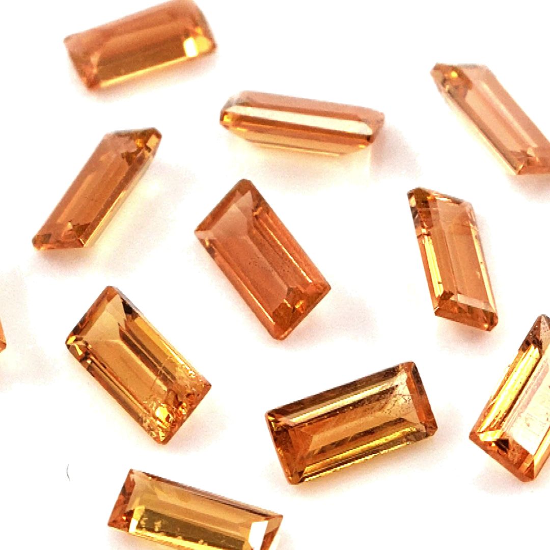 Natural Untreated Orange Sapphire Calibrated Baguettes | 2x4mm & 2.5x5mm