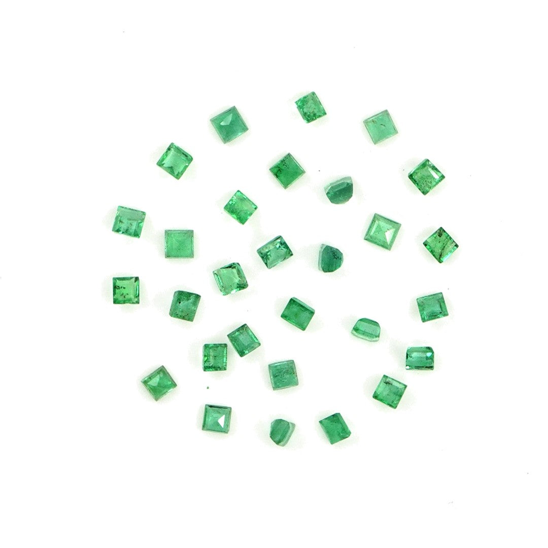 Natural Zambian Emerald Calibrated Squares | 1.5mm & 1.75mm