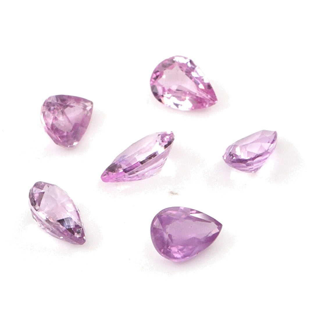 Natural Untreated Mozambique Pink Sapphire Calibrated Pears | 3x4mm & 4x5mm