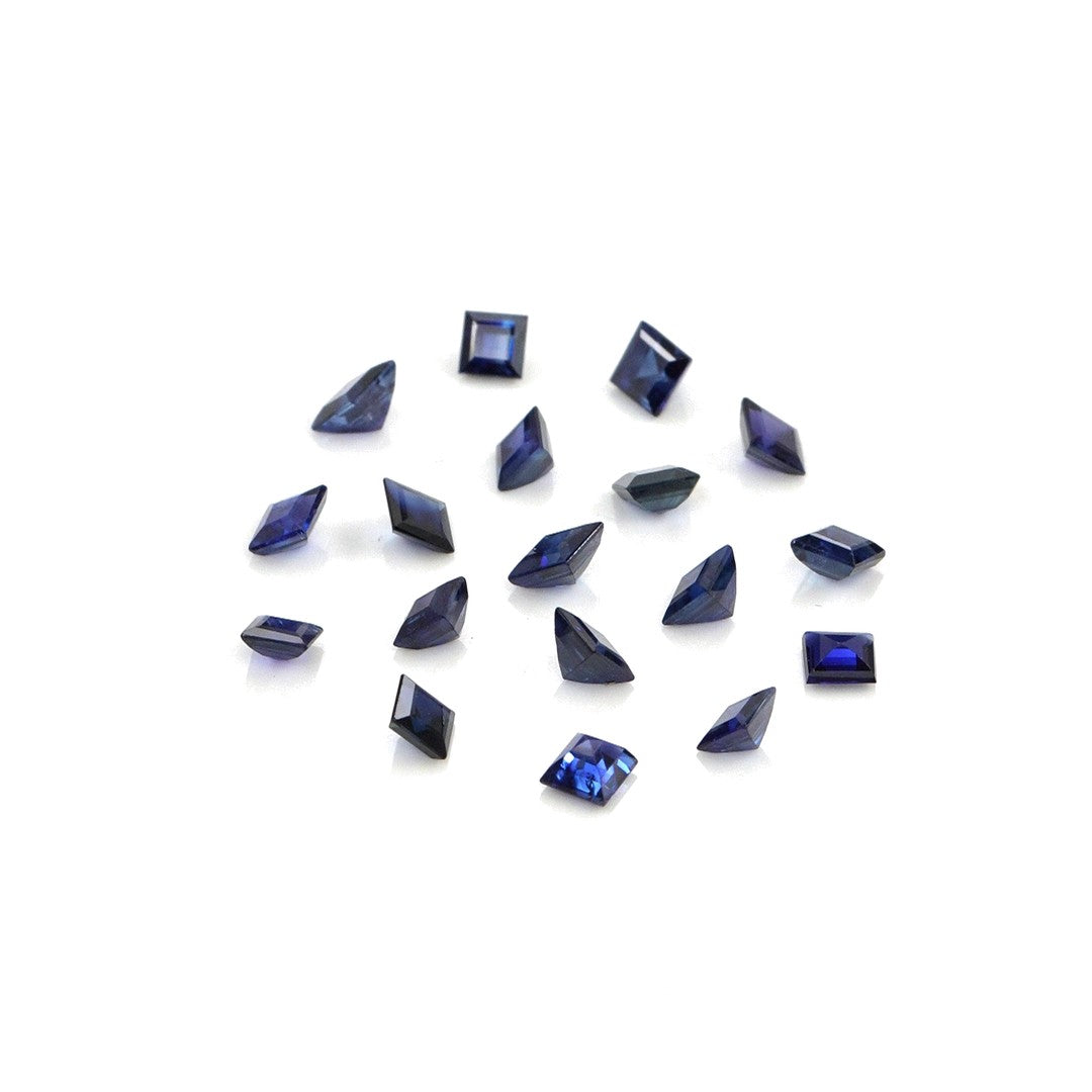 Natural Untreated Blue Sapphire Calibrated Squares | 3mm & 3.5mm