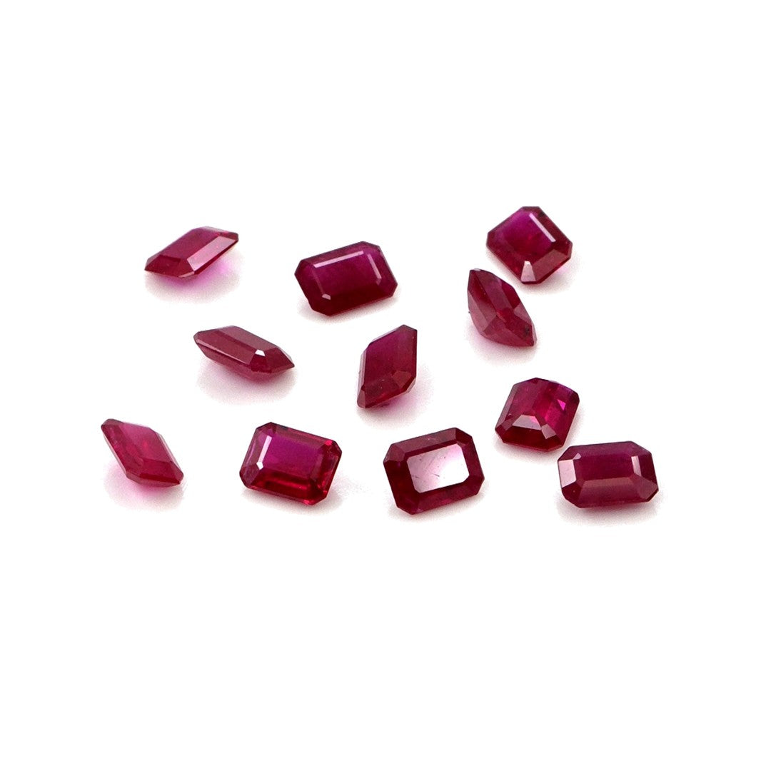 Natural Untreated Mozambique Ruby Calibrated Octagons | 3x4mm & 4x5mm