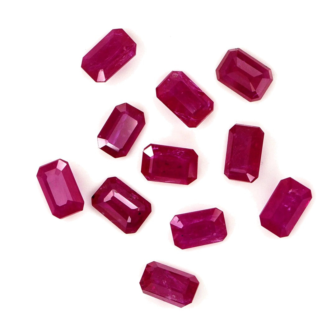 Natural Untreated Mozambique Ruby Calibrated Octagons | 5x7mm & 6x8mm