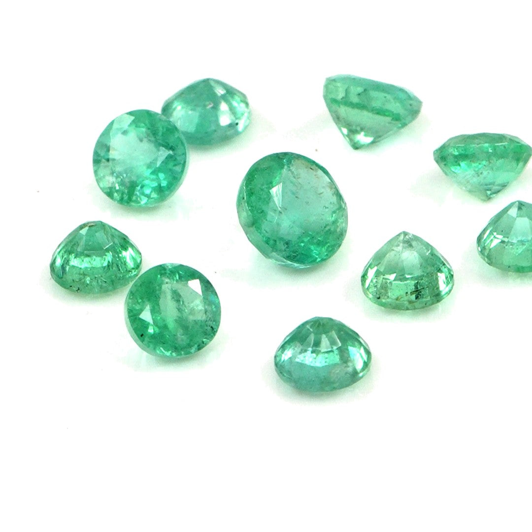 Natural Zambian Emerald Calibrated Rounds | 4mm & 4.5mm
