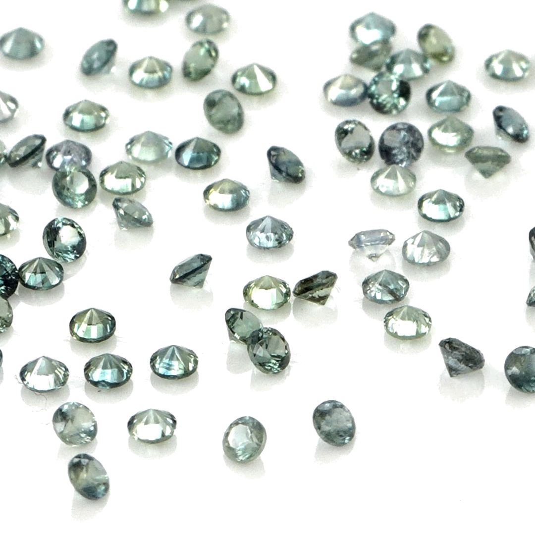 Natural Untreated Teal Sapphire Calibrated Rounds | 2mm & 2.5mm