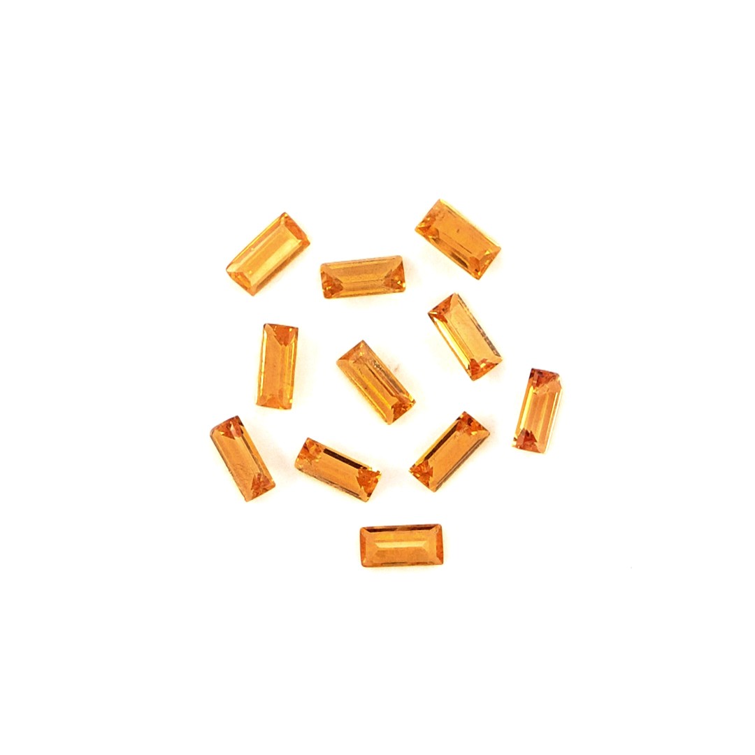 Natural Untreated Orange Sapphire Calibrated Baguettes | 2x4mm & 2.5x5mm