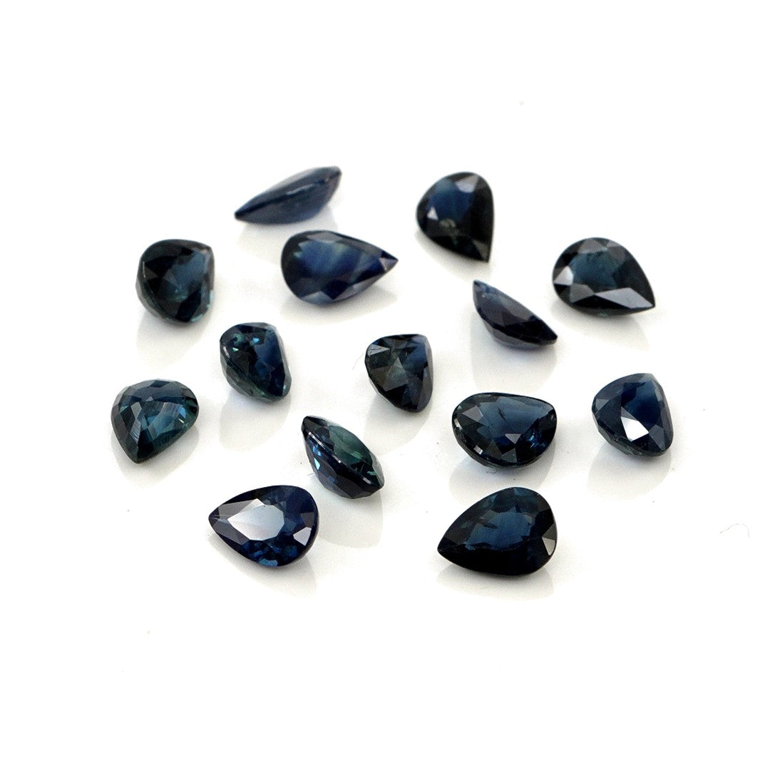 Natural Untreated Blue Sapphire Calibrated Pears | 5x7mm & 6x8mm