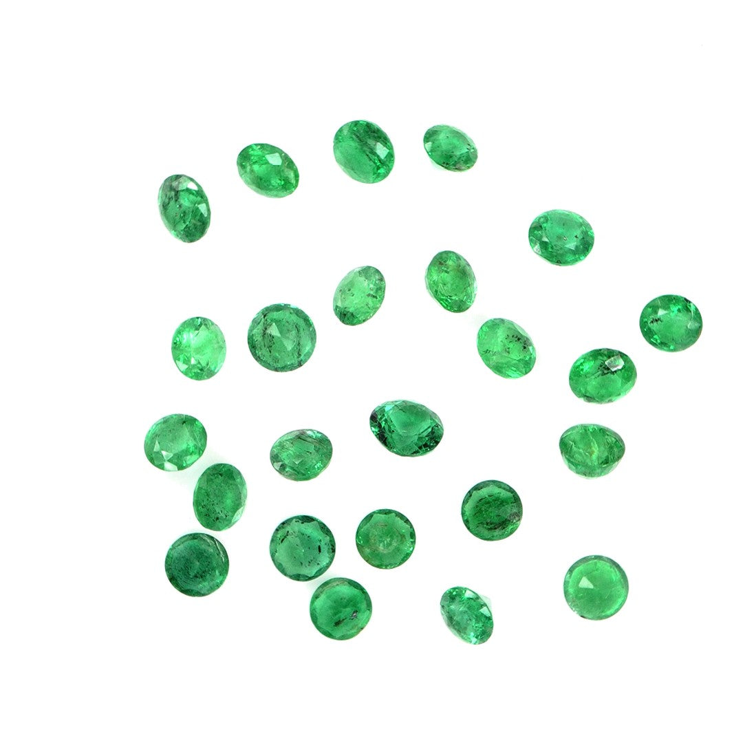 Natural Zambian Emerald Calibrated Rounds | 3mm & 3.5mm