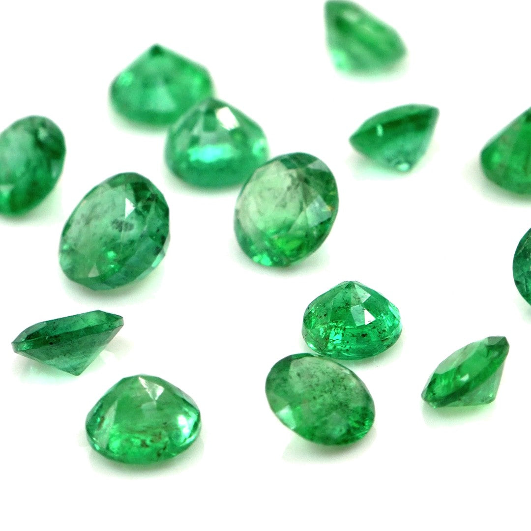 Natural Zambian Emerald Calibrated Rounds | 3mm & 3.5mm