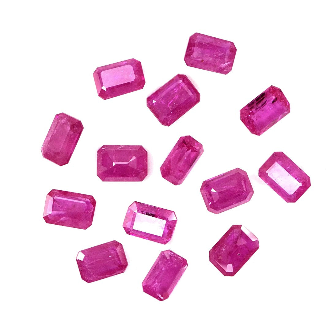Natural Untreated Mozambique Ruby Calibrated Octagons | 5x7mm & 6x8mm