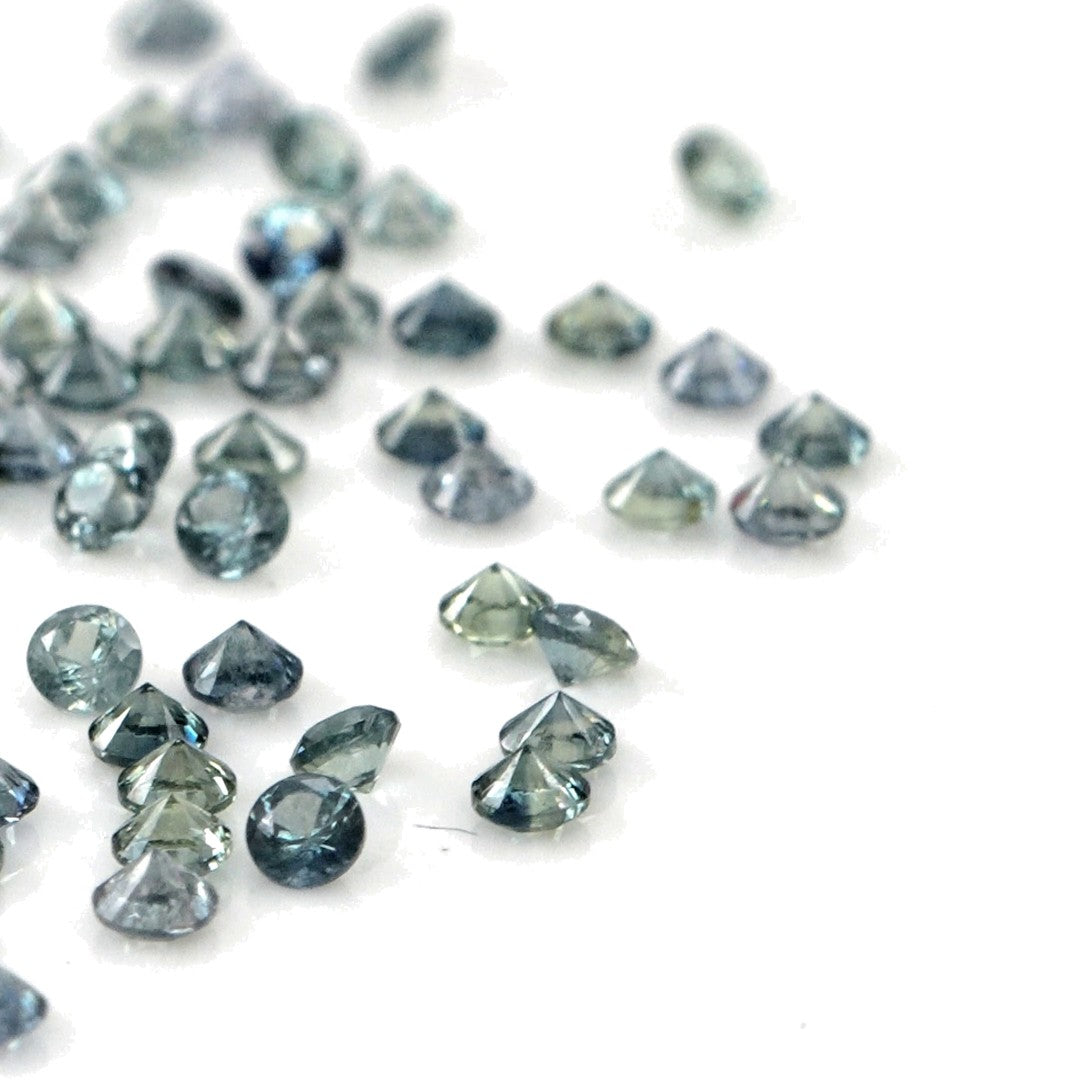 Natural Untreated Teal Sapphire Calibrated Rounds | 1mm & 1.5mm