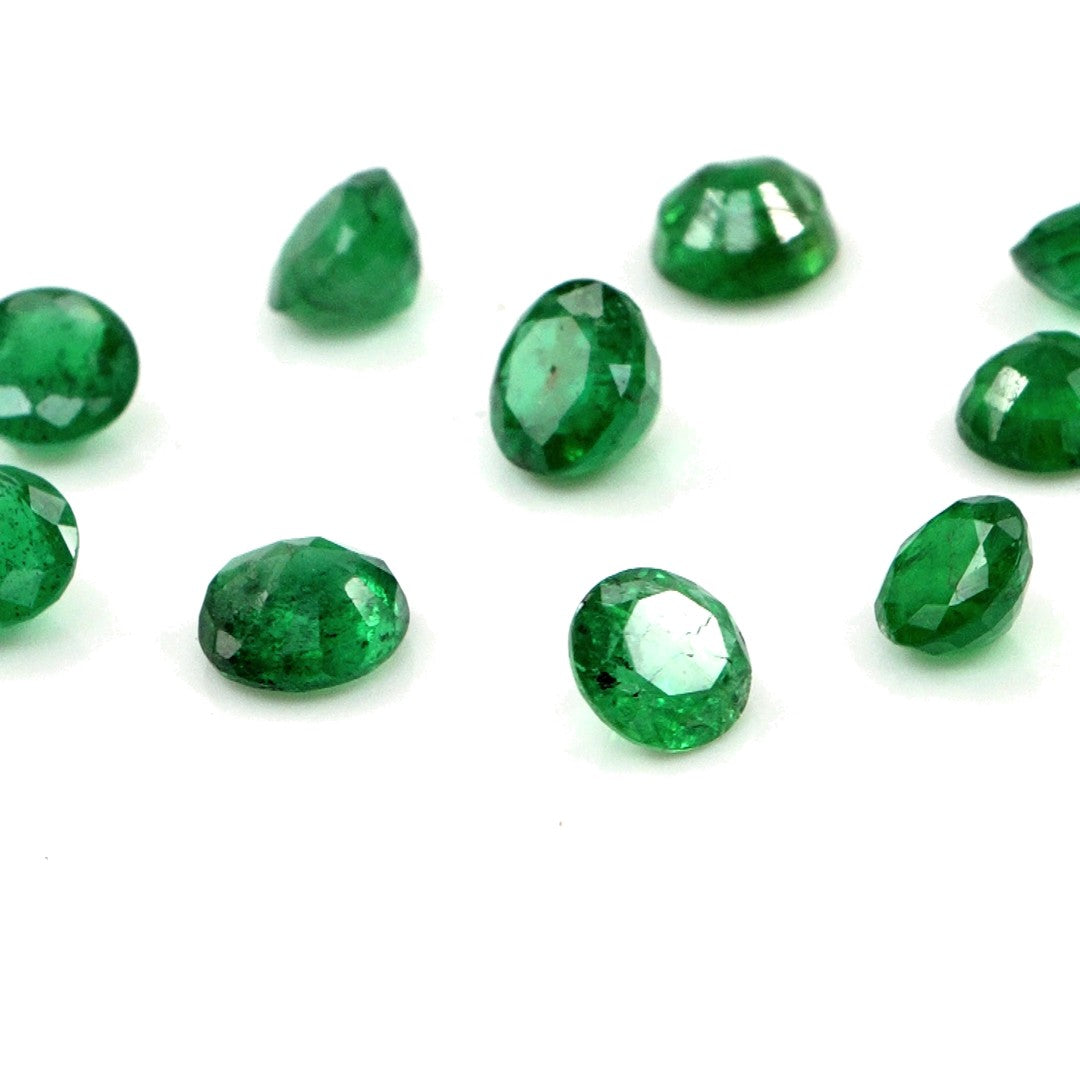Natural Zambian Emerald Calibrated Rounds | 4mm & 4.5mm