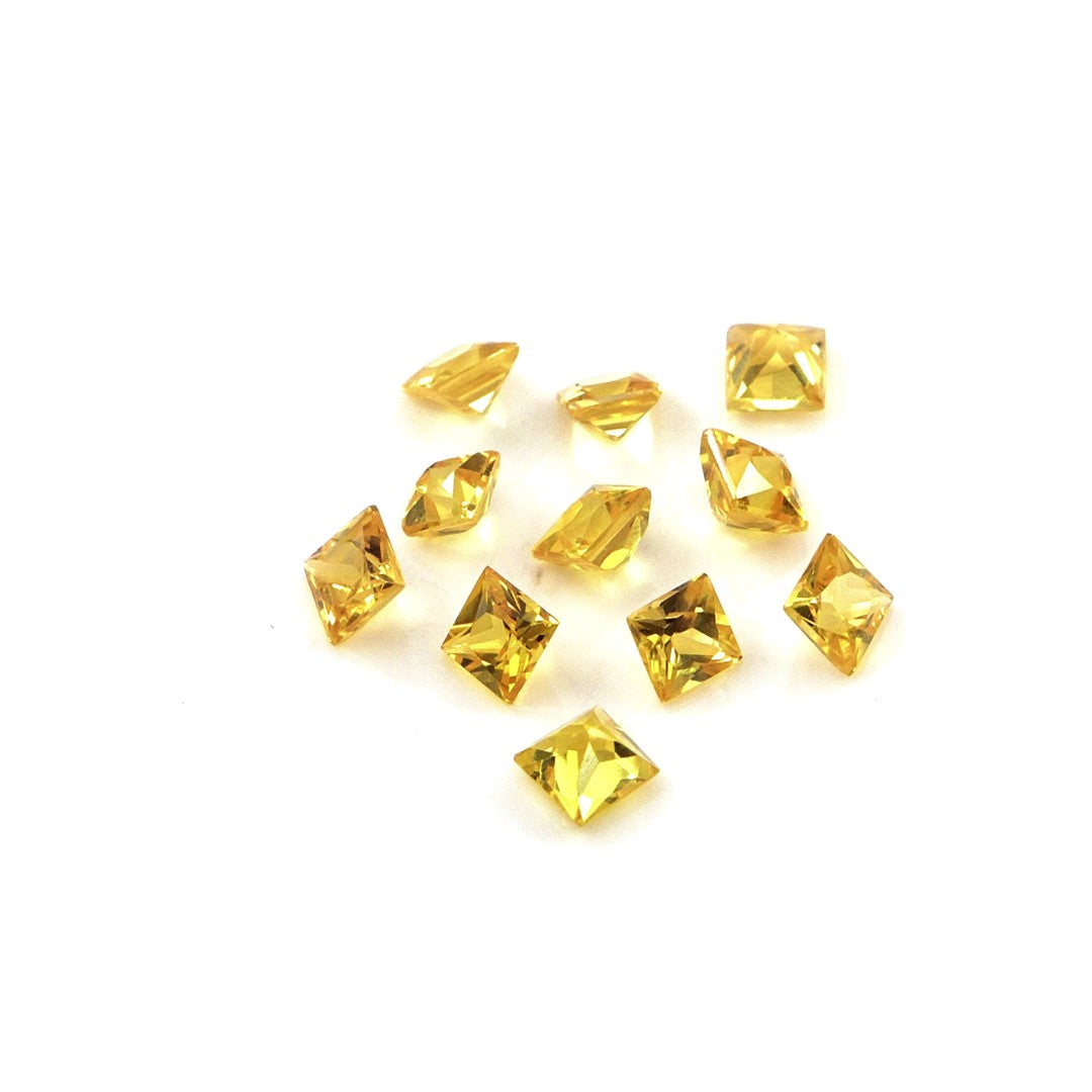 Natural Untreated Yellow Sapphire Calibrated Squares | 2.5mm & 2.75mm