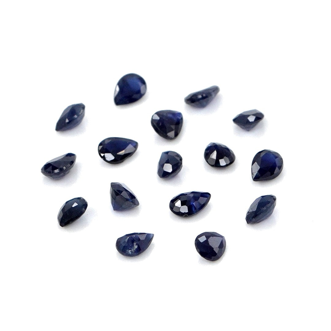 Natural Untreated Blue Sapphire Calibrated Pears | 3x4mm & 4x5mm